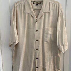 Tommy Bahama Cream Casual Button Down Shirt with Camp Collar